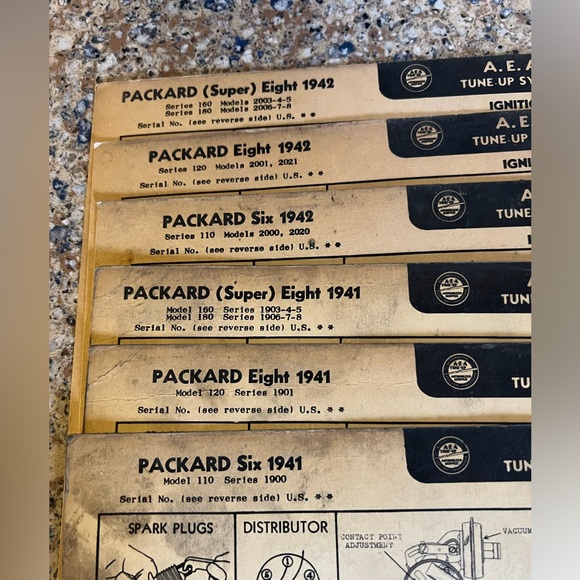 Dealership Mechanics Service Cards. PACKARD Various Years/Models 1935-1942 - Picture 3 of 15
